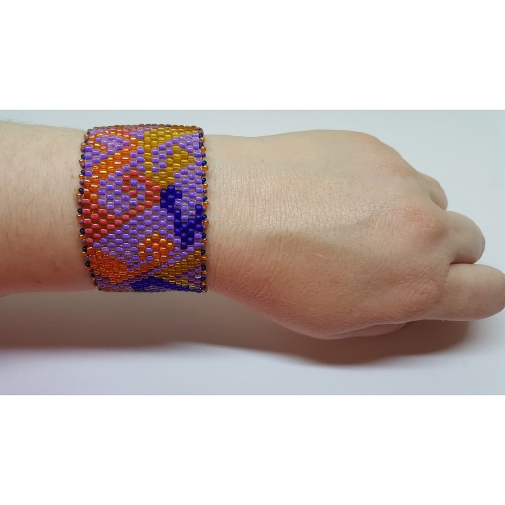 Beaded Wrap Wide Cuff Bangle Bracelet